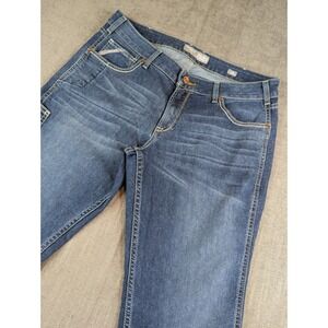 Ariat Rebar Jeans Womens 32R (36x32) Blue Relaxed Straight Mid Rise Medium Wash